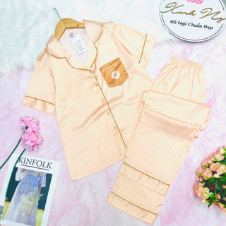 Đồ ngủ pijama quần dài in họa tiết hoa cúc
