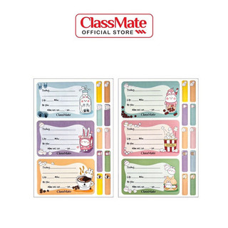 Tập 15 nhãn vở decal+50 nhãn phụ mini ClassMate_Rabbit