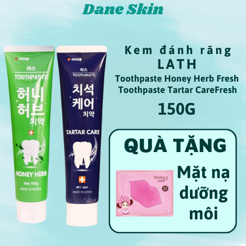 Kem Đánh Răng Hàn Quốc Lath Honey Herb & Lath Tartar Care 150G - Giúp Trắng Răng, Giảm Viêm Nướu Và Hôi Miệng