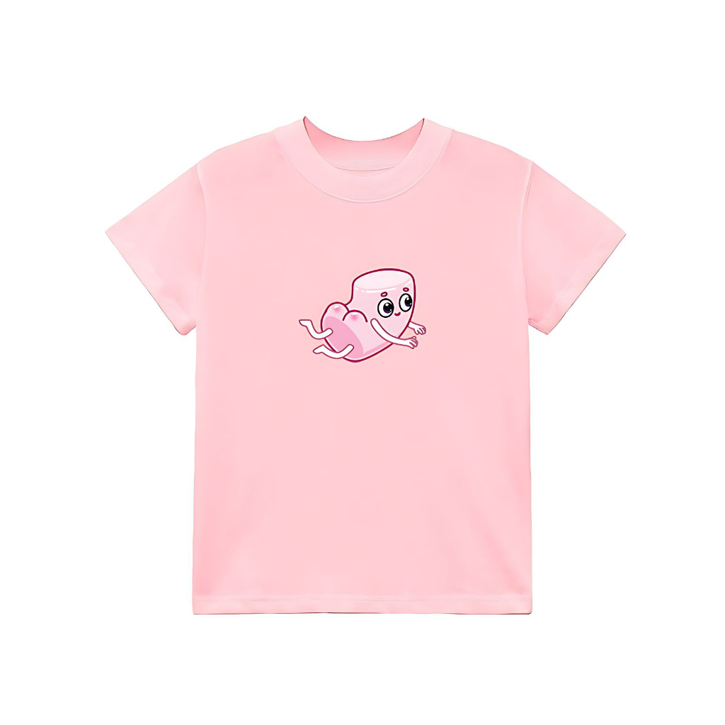 Áo Thun Form Fit Mẫu Mông Hồng. Áo Baby Tee Chất Cotton Co Giãn