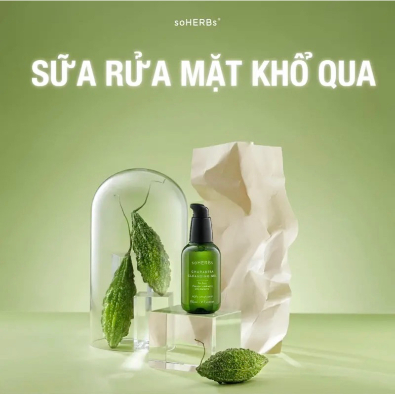 SỬA RỬA MẶT KHỔ QUA 80ml soHERBs - Sạch da , kiềm dầu nhờn