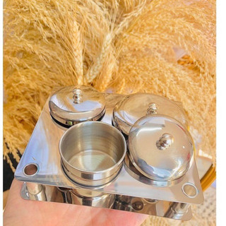 Bộ Nồi INOX Đựng Lưu Huỳnh Và Bột Tiện Lợi