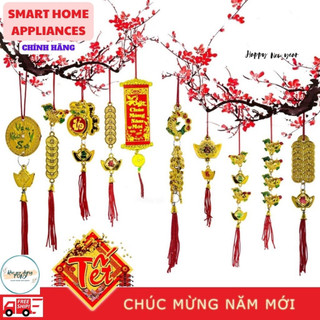 Combo 10 dây treo trang trí tết liễn khánh treo cây mai trang trí tết mạ vàng đẹp cho ngày tết thêm sung