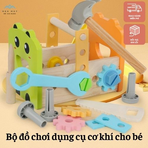 Đồ chơi montessori bộ đồ chơi lắp ráp bằng gỗ dụng cụ cơ khí kỹ thuật gỗ cho bé cho bé tập làm kỹ sư rèn vận động tinh