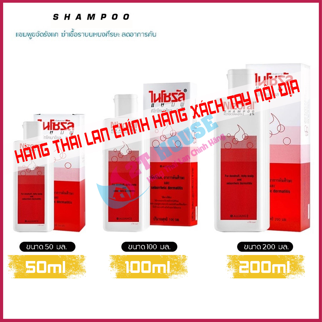 Dầu gội đầu giảm gàu/ngứa da dầu/nấm tóc Niz Thái Lan oral chai 50ml/100ml 2T House Shop Hàng Thái Lan Nội Địa