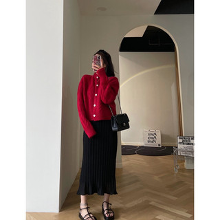 Váy midi dập ly trắng lụa HQ mềm rủ