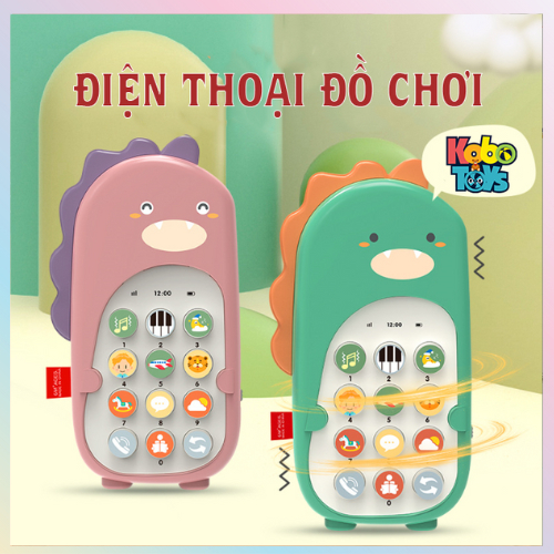Đồ Chơi Điện Thoại Hình Khủng Long Có Gặm Nướu Và Nhạc Đa Chức Năng Cho Bé