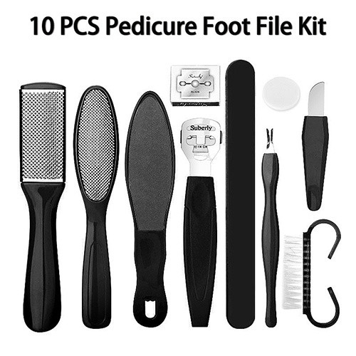 BỘ DỤNG CỤ 10 MÓN CHÀ GÓT CHÂN, TẨY TẾ BÀO DA CHẾT VÀ CHĂM SÓC BÀN TAY MỀM MẠI