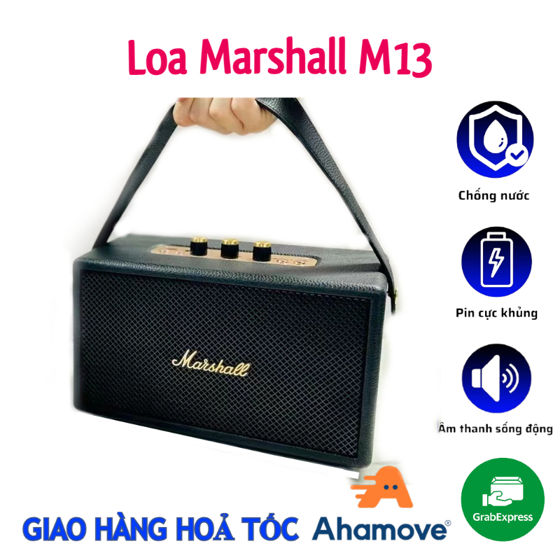 Loa Bluetooth Marshall M13 Phiên Bản Mới Âm Thanh Vòm Pin Cực Trâu Bảo Hành Lỗi Đổi Mới ( Hàng Loại 1 )