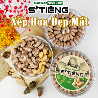 500Gr Hạt Điều Rang Muối STIÊNG Hộp Tròn Xếp Hoa