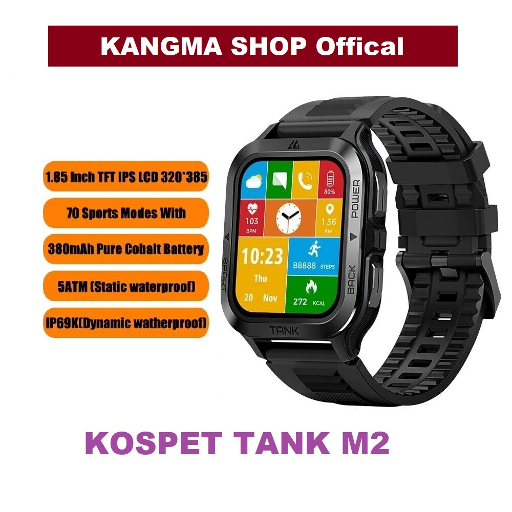 Đồng hồ thông minh KOSPET TANK M2 - Hỗ trợ nghe gọi, chống nước 5atm, 70 chế độ thể thao, trợ lý AI