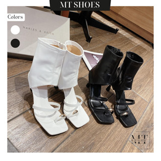 Boots nữ cổ cao quai xỏ ngón tag khoá 7P chất da mềm đẹp siêu tôn dáng kiểu dáng thời trang Giày bốt MT Shoes