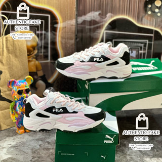 Giày Thể Thao Nữ Nâng Đế Fila Ray R=Tracer Màu Trắng Hồng Cực Xinh Cute