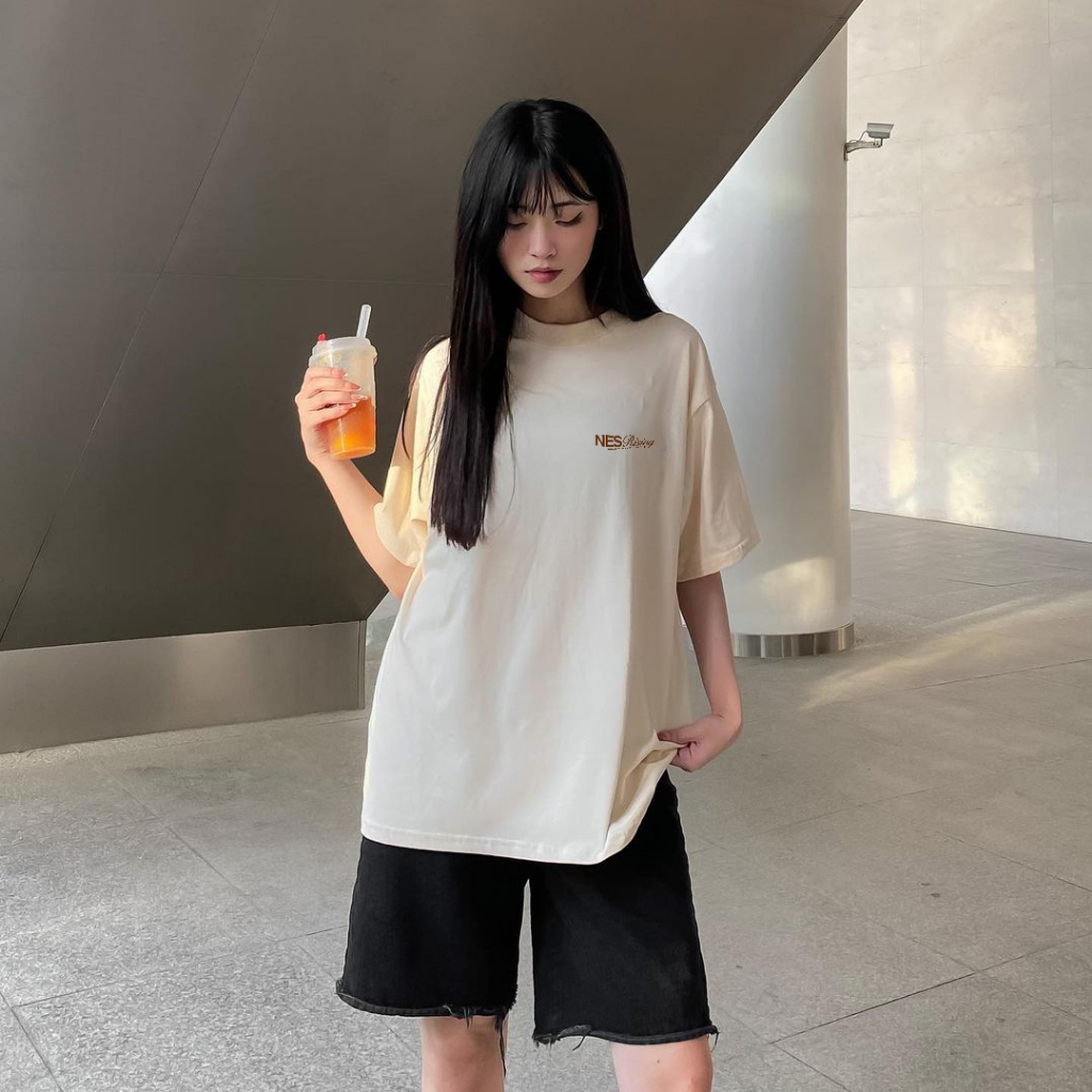 Áo thun nam nữ Nes Rising local brand form rộng 100% cotton 250gsm bo cổ dày dặn 98stu logo