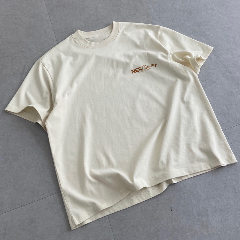 Áo thun nam nữ Nes Rising local brand form rộng 100% cotton 250gsm bo cổ dày dặn 98stu logo