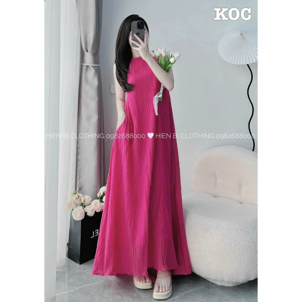 váy bầu maxi 2 dây XUÂN HÈ V21