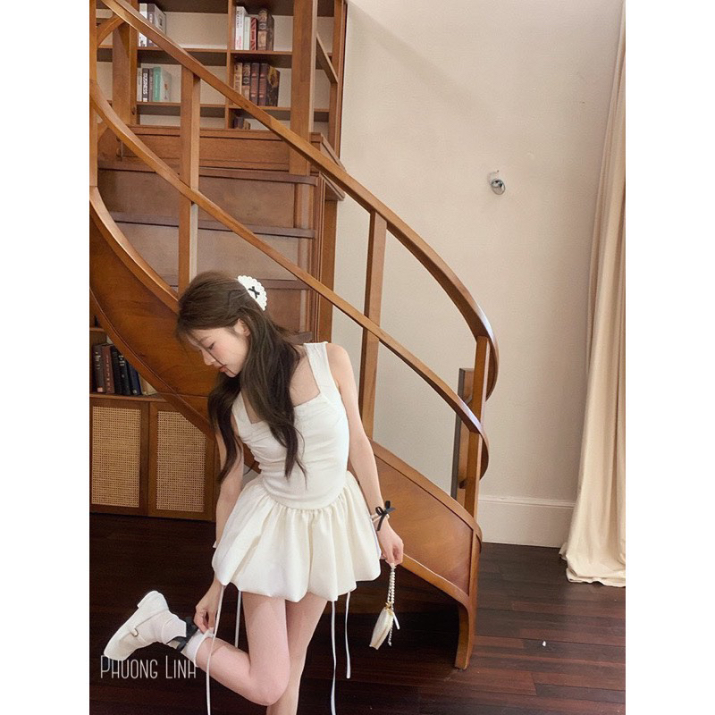 VÁY 2 DÂY DÁNG XOÈ XẾP LY BIGSIZE 60-90KG
