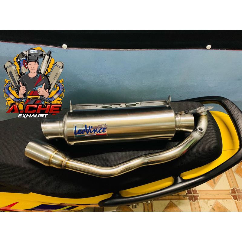 Combo Leovince Inox Tiêu CNC + Cổ Gắng Lon Vario Click AB Mio Novo1,2,3,4,5