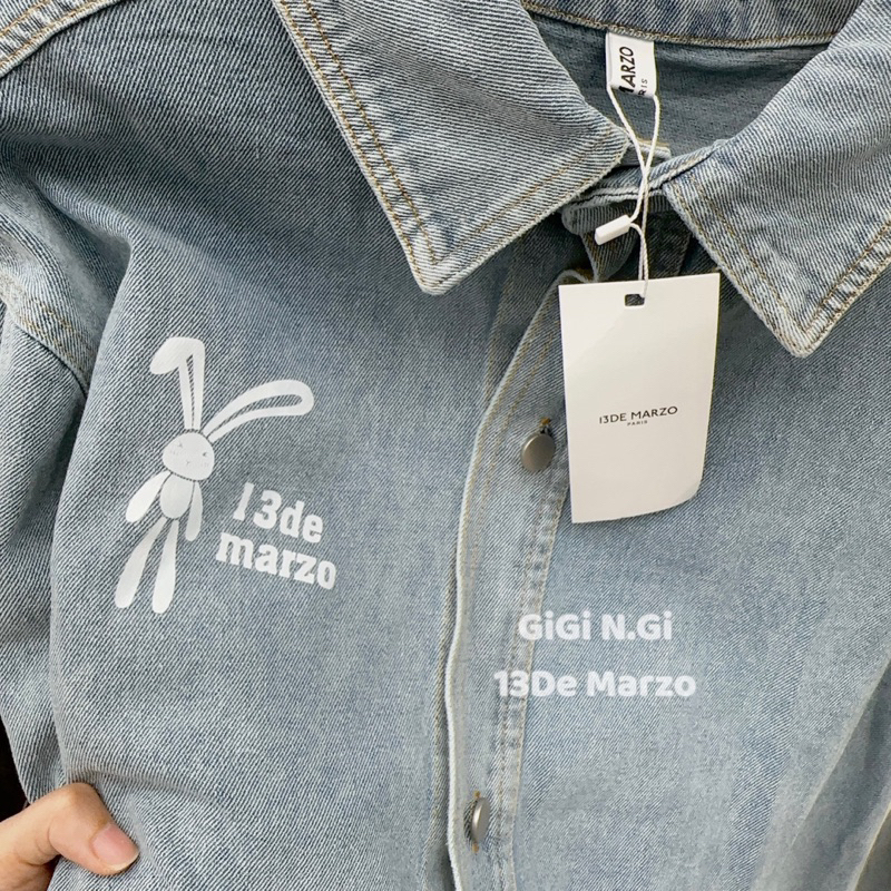 Áo sơ mi 13DMZ Denim thỏ yếm gắn lưng