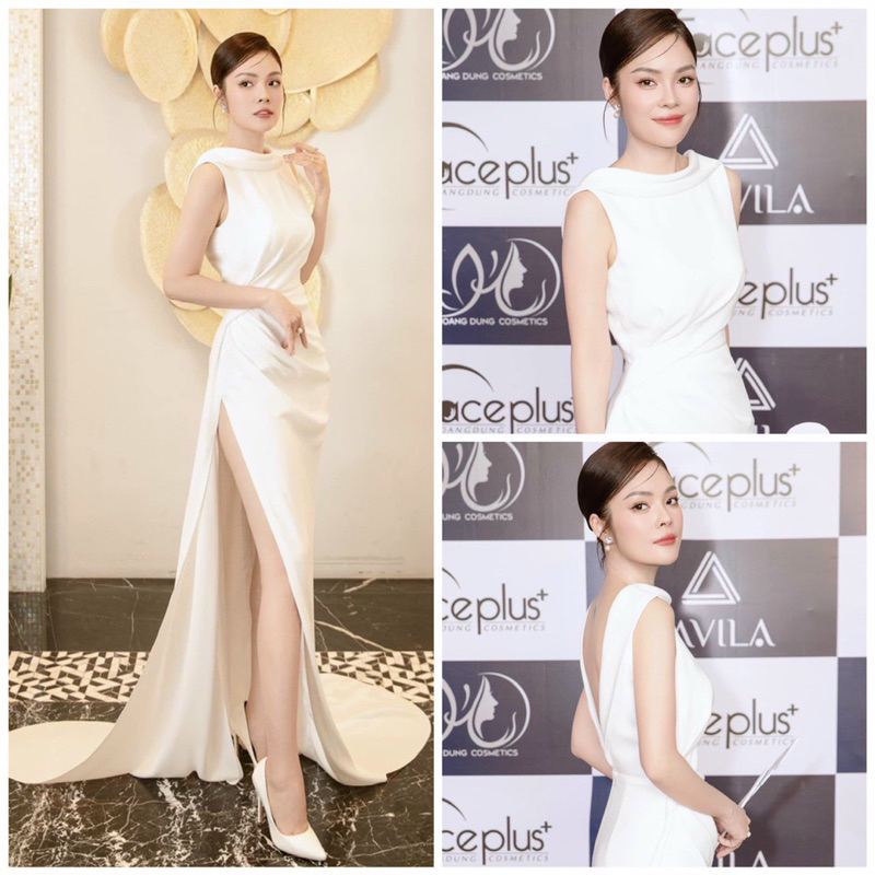 Đầm maxi body dạ hội TRIPBLE T DRESS xẻ đùi phối tà ngoài siêu xinh - size S/M/L