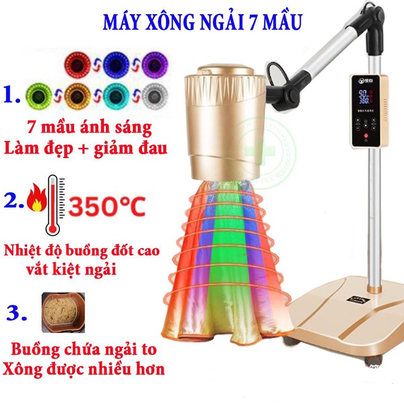 Máy Xông Ngải Cứu Hồng Ngoại - Máy Xông Ngải 7 Màu - BH 12 Tháng