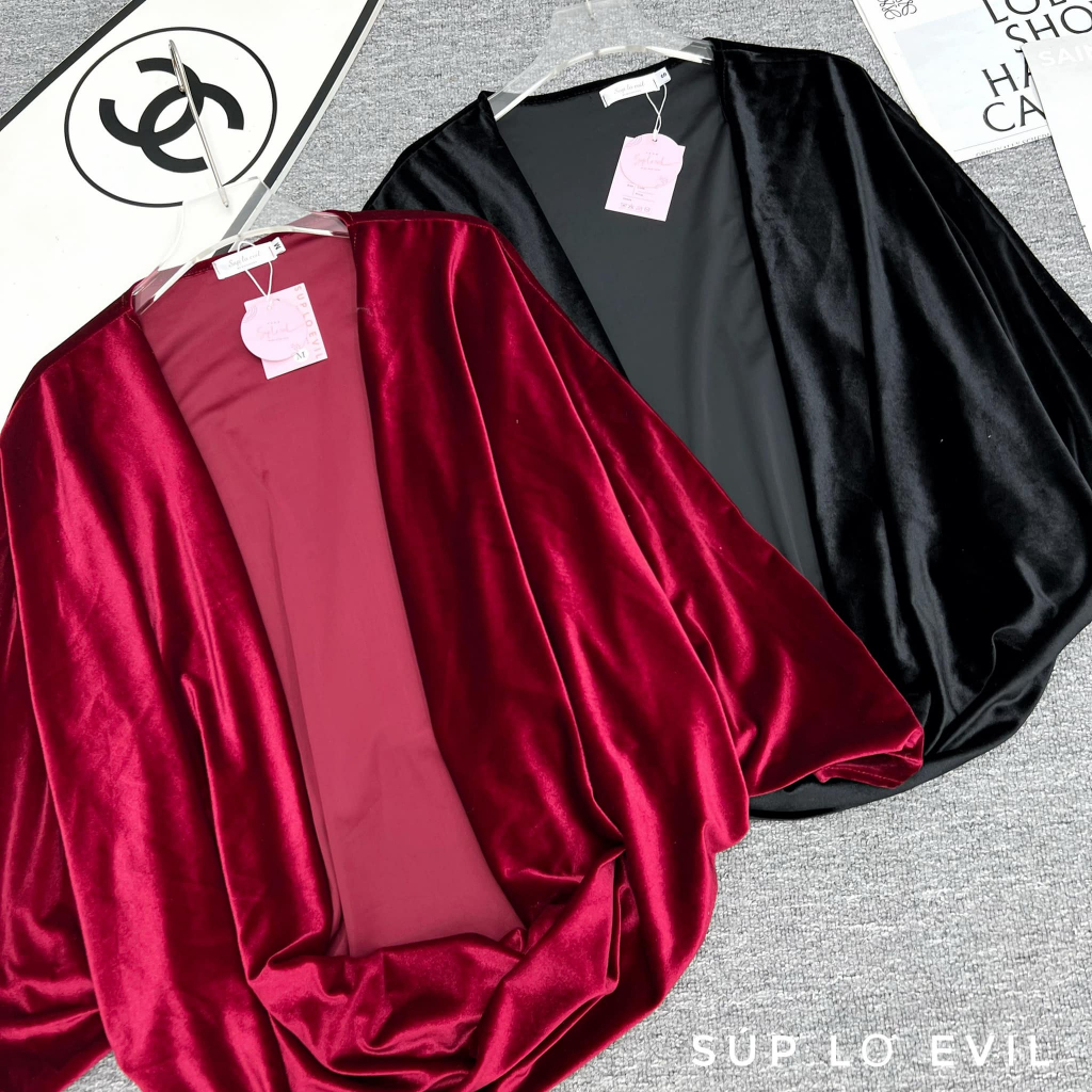 Áo khoác nhung trơn dài tay nhiều màu sang chảnh