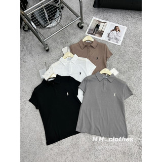 Áo thun giấy cổ polo thêu ngựa
