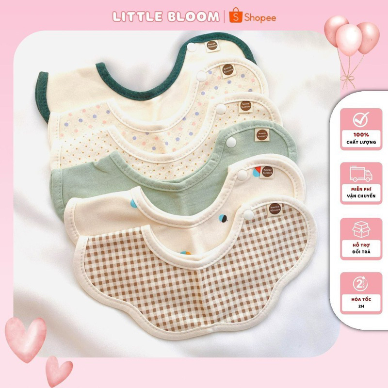 Yếm cổ hoa văn Hàn Quốc Bunnie Blossom cho bé từ 0-36 tháng