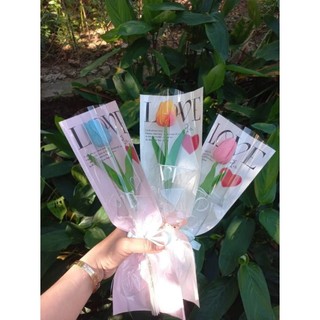 Bó hoa 1 bông giấy love kính