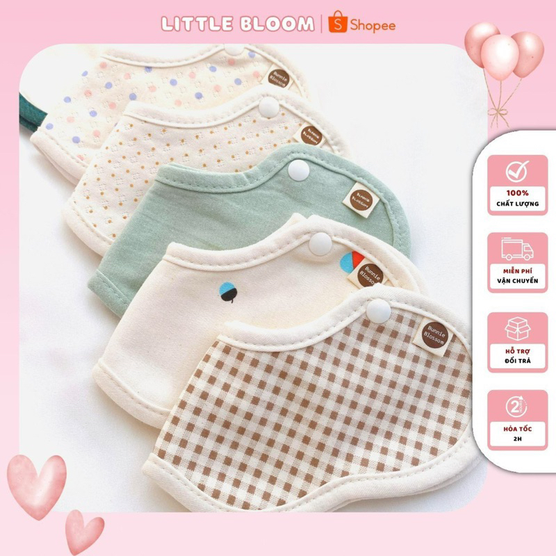 Yếm cổ hoa văn Hàn Quốc Bunnie Blossom cho bé từ 0-36 tháng