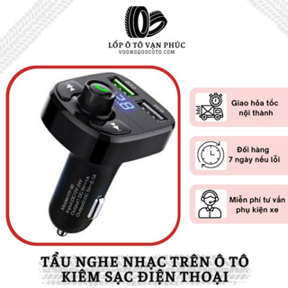 Tẩu Nghe Nhạc Trên Ô Tô Kiêm Sạc Điện Thoại 2 Cổng Cao Cấp – Lốp Ô Tô Vạn Phúc