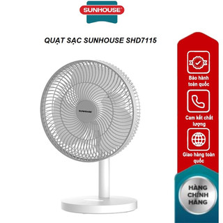 Quạt sạc tích điện sunhouse shd7115 - bảo hành chính hãng 12 tháng