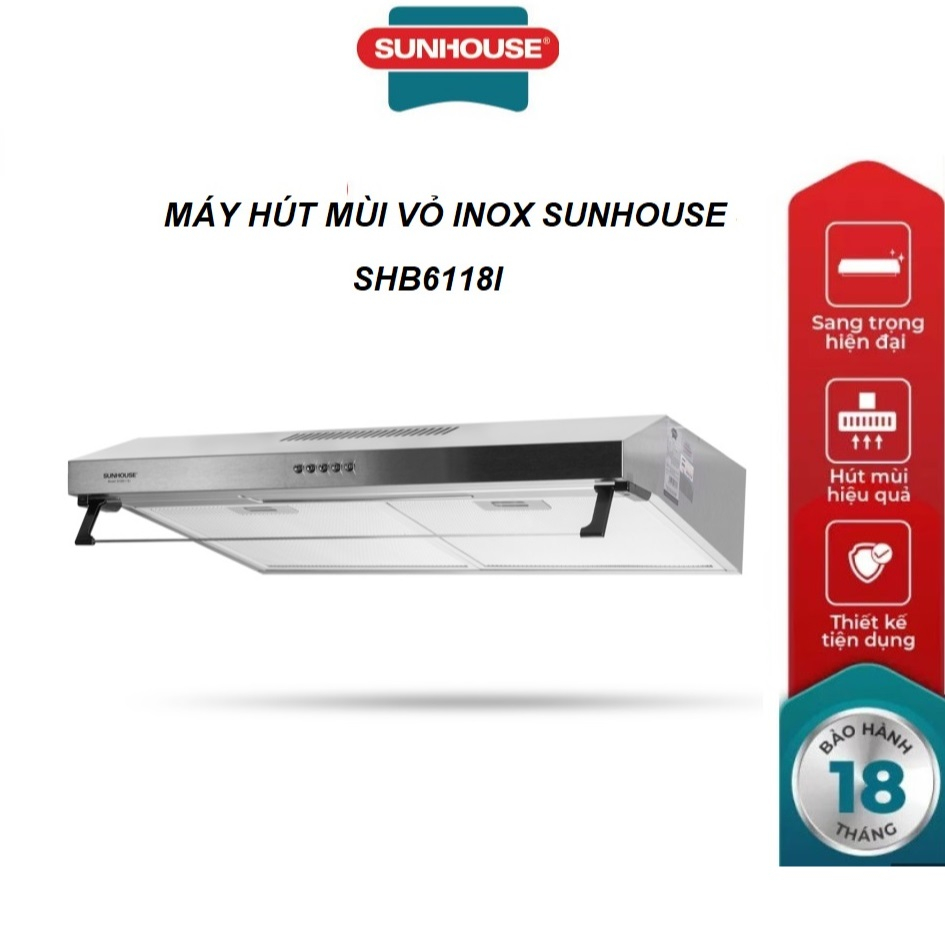 MÁY HÚT MÙI VỎ INOX SUNHOUSE SHB6118I