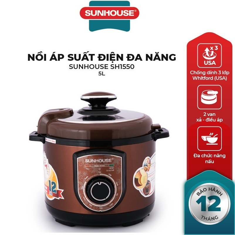 Nồi áp suất điện đa năng SUNHOUSE SHD1550