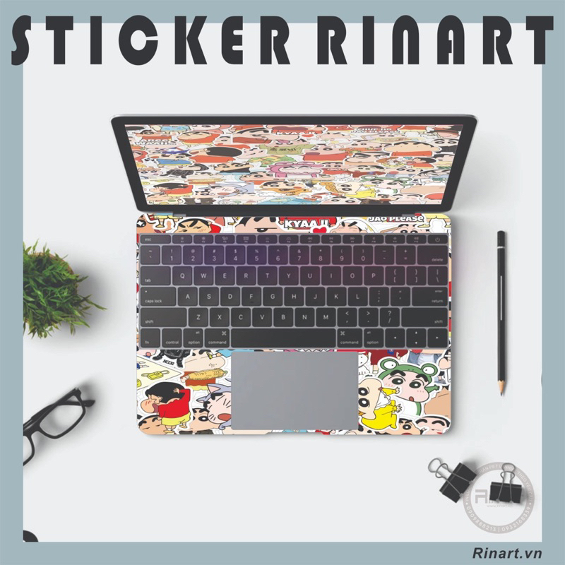 Bộ 200 sticker chủ đề shin bút chì đơn giản dùng để trang trí điện thoại di động/ván trượt/vali không để lại dấu keo