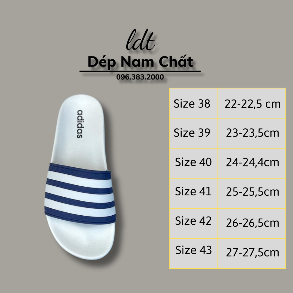 Dép nam adidas Mẫu mới nhất Hot 2023, Dép adidas đế cao su non Form dáng thể thao, chống nước chống hôi chân