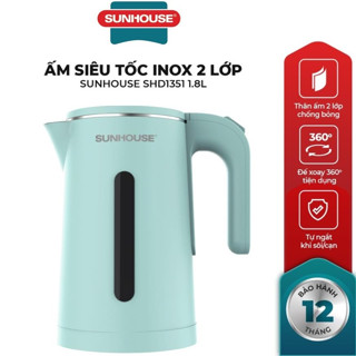 Ấm siêu tốc Inox 2 lớp 1.8L SUNHOUSE SHD1351