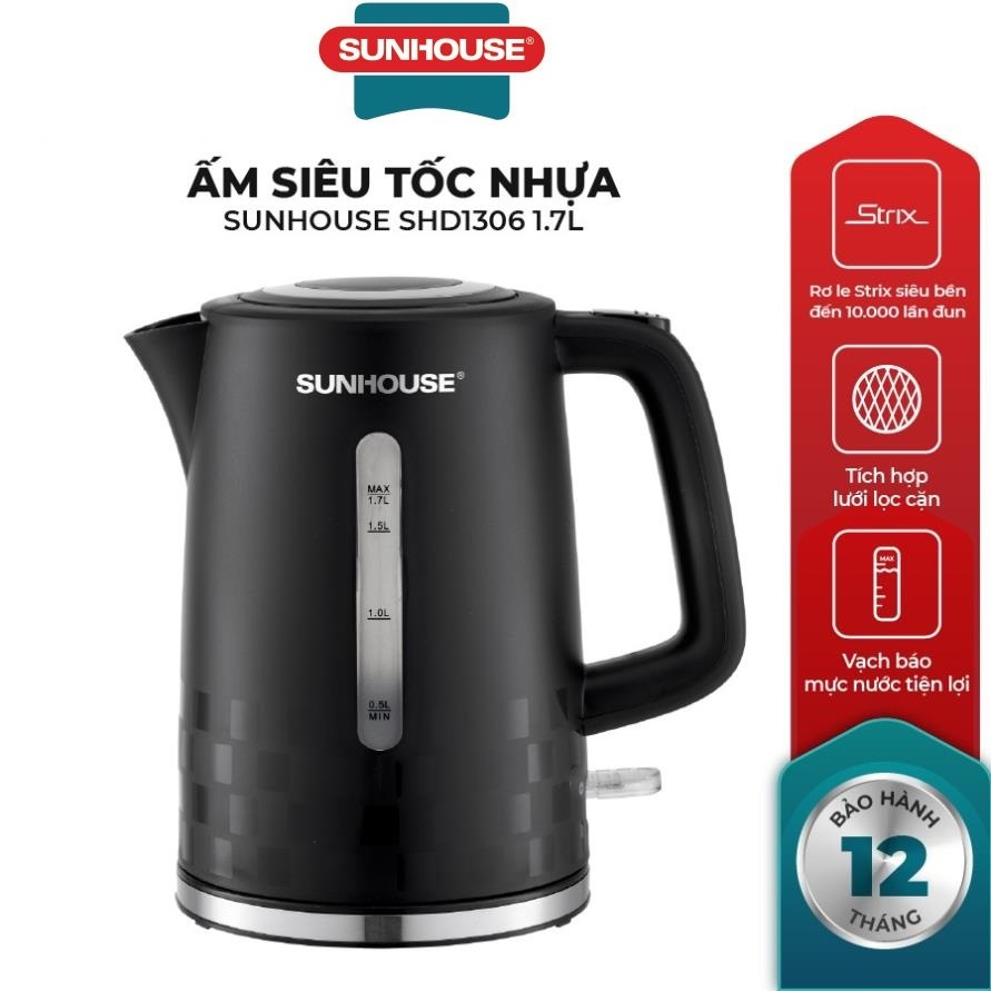 Ấm siêu tốc nhựa 1.7L SUNHOUSE SHD1306