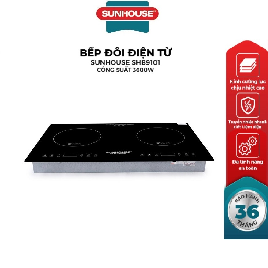 Bếp đôi điện từ SUNHOUSE SHB9101