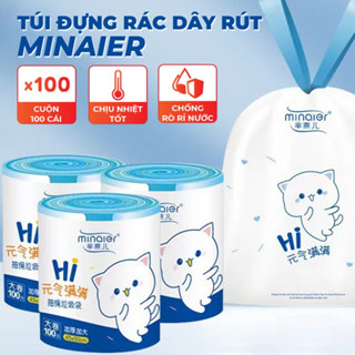 Túi Đựng Rác FEINITE tự phân huỷ có dây rút túi siêu dai kích thước 45*50cm tiện lợi cho mọi nhà