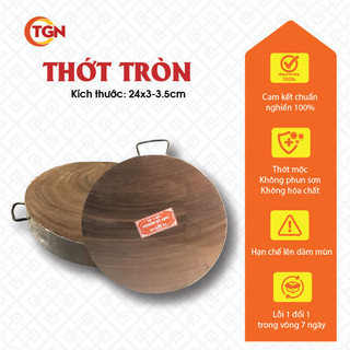 Thớt gỗ nghiến cao cấp togoni 24cm dày 3.5cm- không tâm