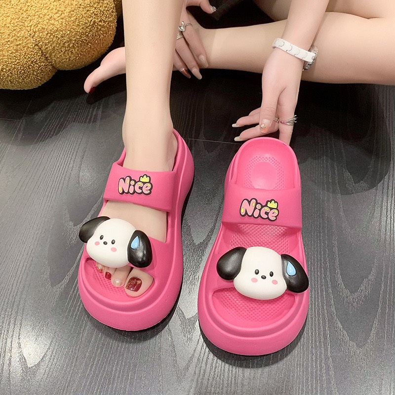 Dép nữ, dép siêu nhẹ, Dép siêu nhẹ nữ đế 7cm,  Dép hai quai ngang gấu đế cao 7cm thời trang cao cấp