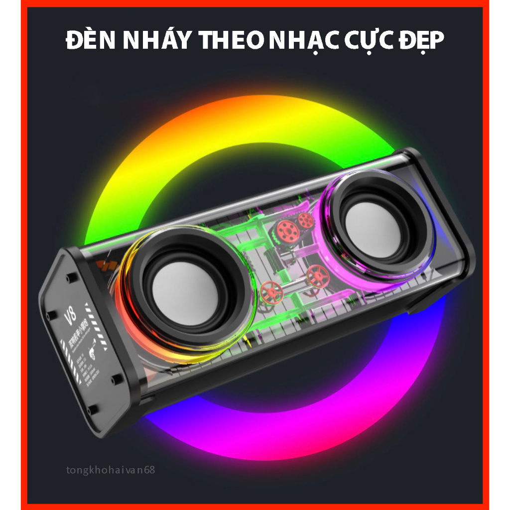 Loa bluetooth A88 led nháy theo nhạc RGB, công suất 10W, nghe nhạc hay, âm bass tốt bảo hành 12 tháng