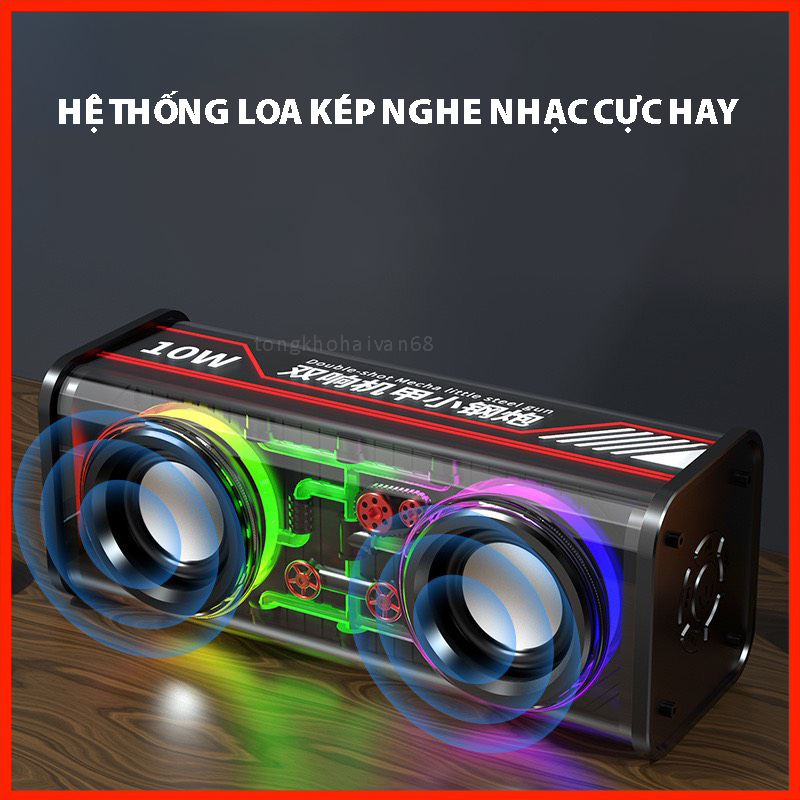 Loa bluetooth A88 led nháy theo nhạc RGB, công suất 10W, nghe nhạc hay, âm bass tốt bảo hành 12 tháng