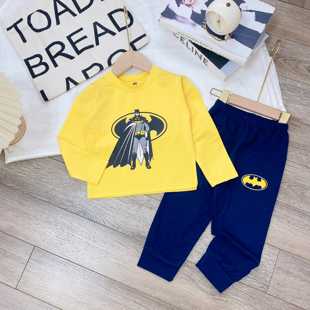 Bộ Siêu Nhân Dài Tay Chất Cotton Cho Bé Trai Size 2-7 Tuổi  BƠ MỠ HOUSE