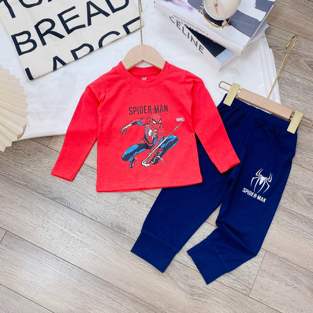 Bộ Siêu Nhân Dài Tay Chất Cotton Cho Bé Trai Size 2-7 Tuổi  BƠ MỠ HOUSE