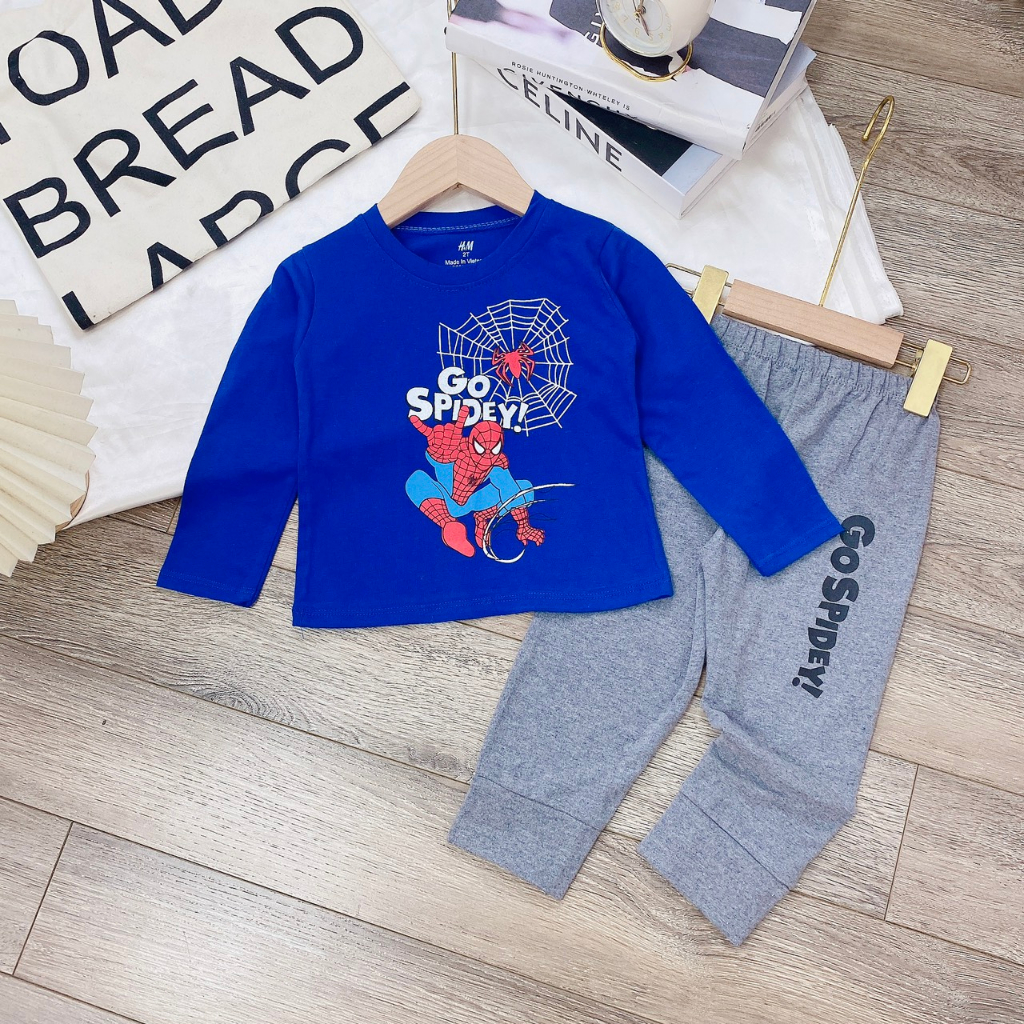 Bộ Siêu Nhân Dài Tay Chất Cotton Cho Bé Trai Size 2-7 Tuổi  BƠ MỠ HOUSE