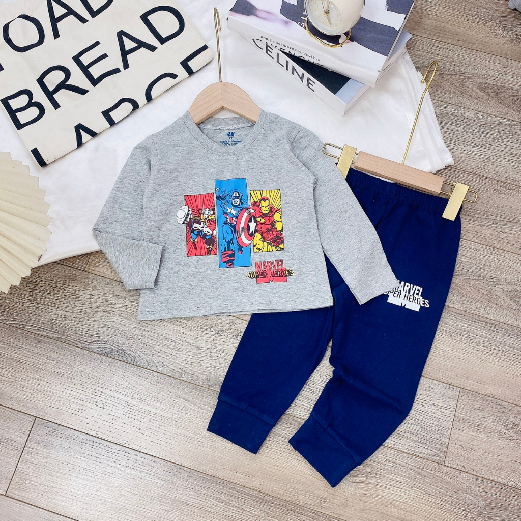 Bộ Siêu Nhân Dài Tay Chất Cotton Cho Bé Trai Size 2-7 Tuổi  BƠ MỠ HOUSE