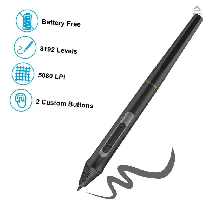 Bút vẽ cảm ứng - bút bảng vẽ Bosto 8192 - ko pin kèm 20 đầu thay thế - bảng vẽ điện tử