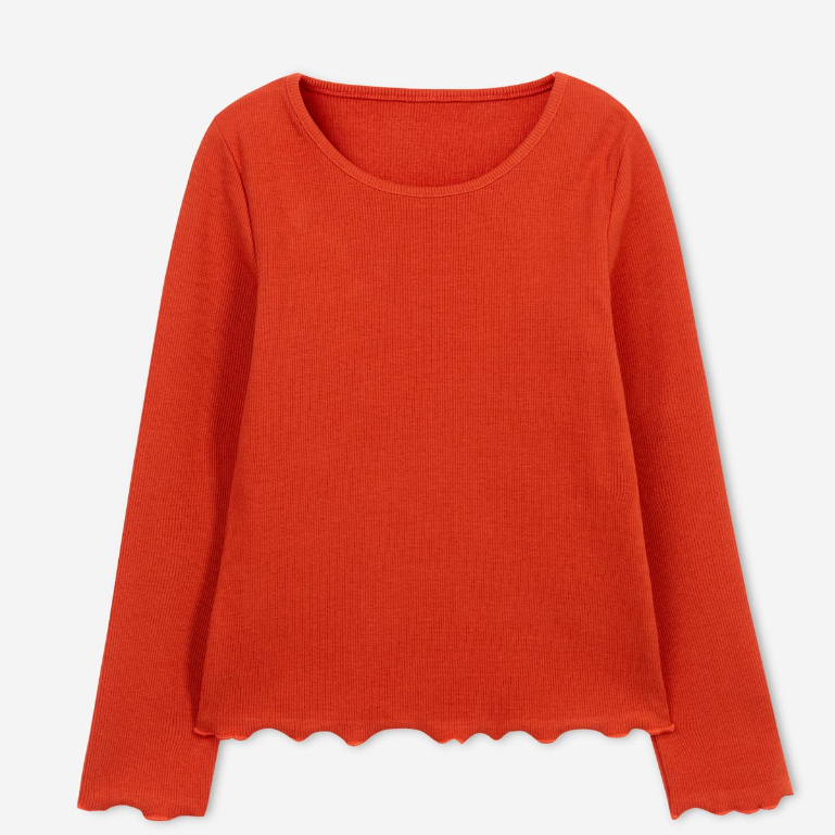 Áo thun gân xuất dư cho bé gái, áo thu đông trẻ em trơn chất vải cotton co giãn tốt